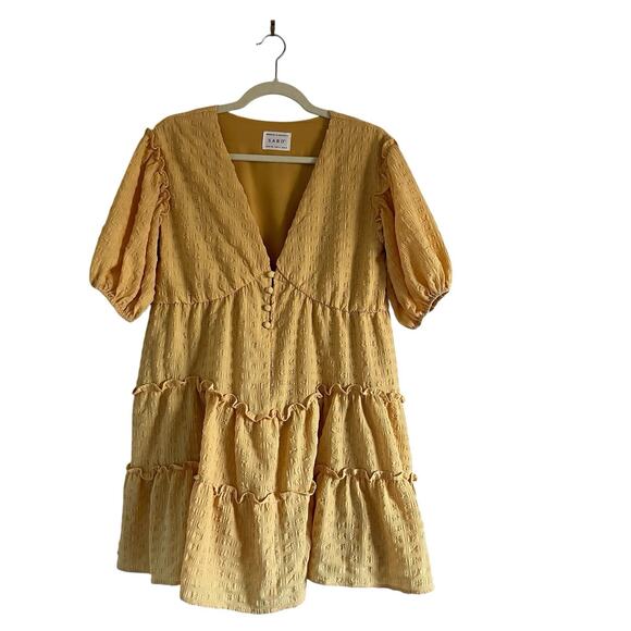 Sabo Skirt Tarelle mini Dress Honey Sz 2 preppy festival coquette core bohemian - Picture 2 of 13